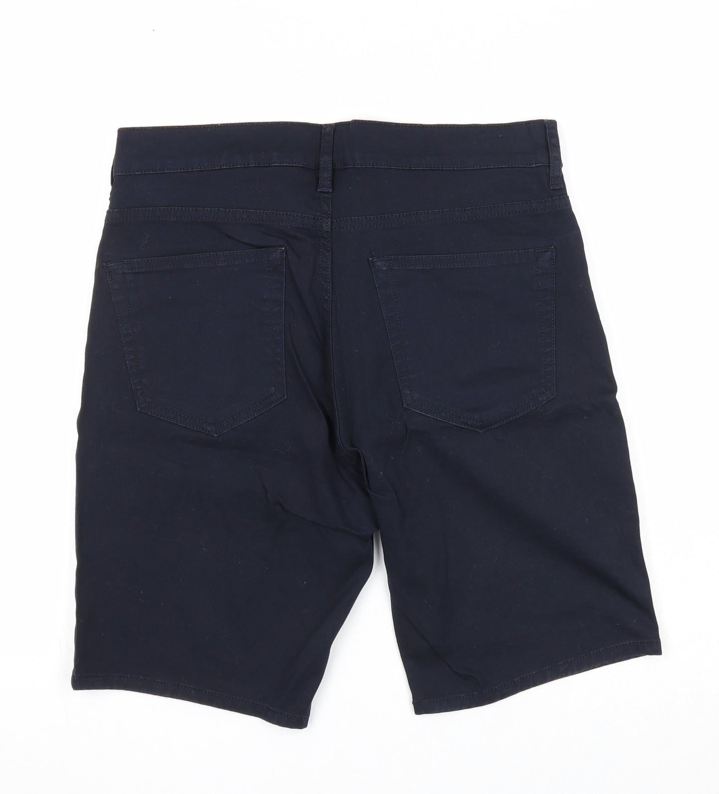 H&M Mens Blue Cotton Chino Shorts Size 29 in Slim Zip