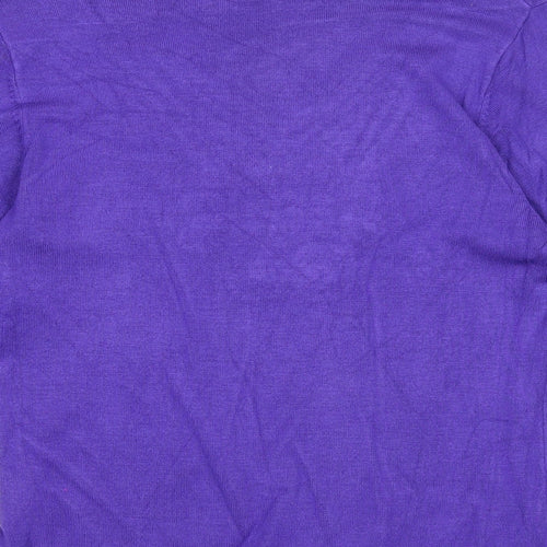 Sky Designs Womens Purple V-Neck Viscose Pullover Jumper Size 6