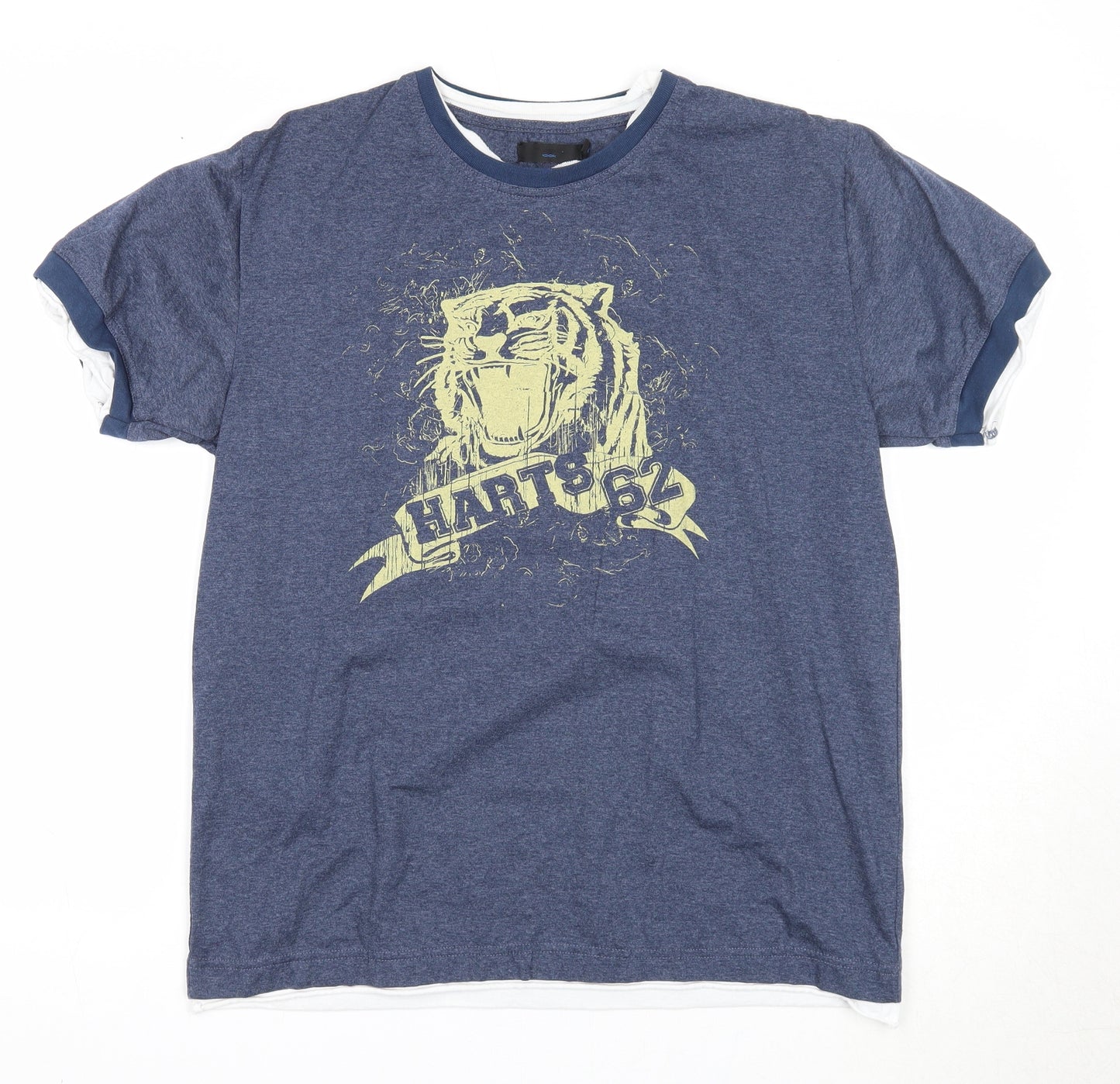 New Look Mens Blue Polyester T-Shirt Size M Round Neck - Harts 62