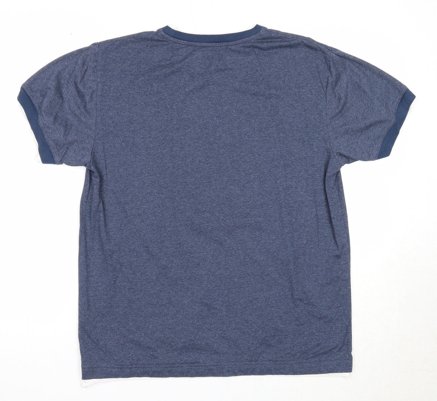 New Look Mens Blue Polyester T-Shirt Size M Round Neck - Harts 62