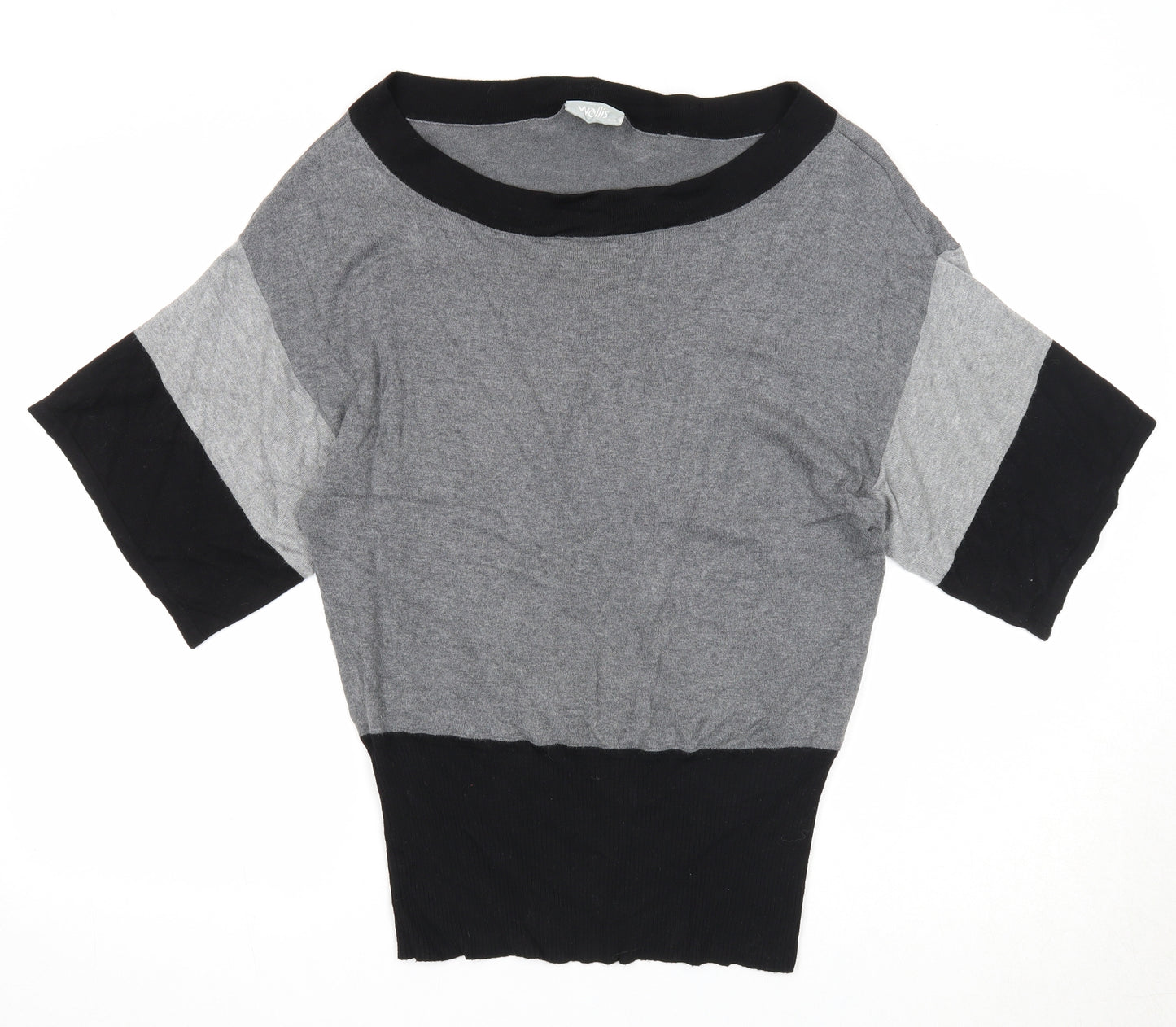 Wallis Womens Grey Boat Neck Viscose Pullover Jumper Size S