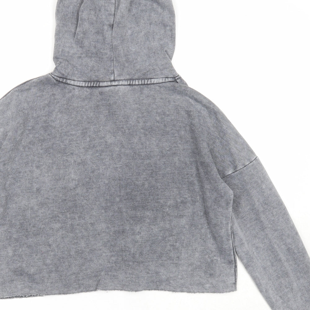 New Look Girls Grey Cotton Pullover Hoodie Size 12-13 Years Pullover - Bored Already