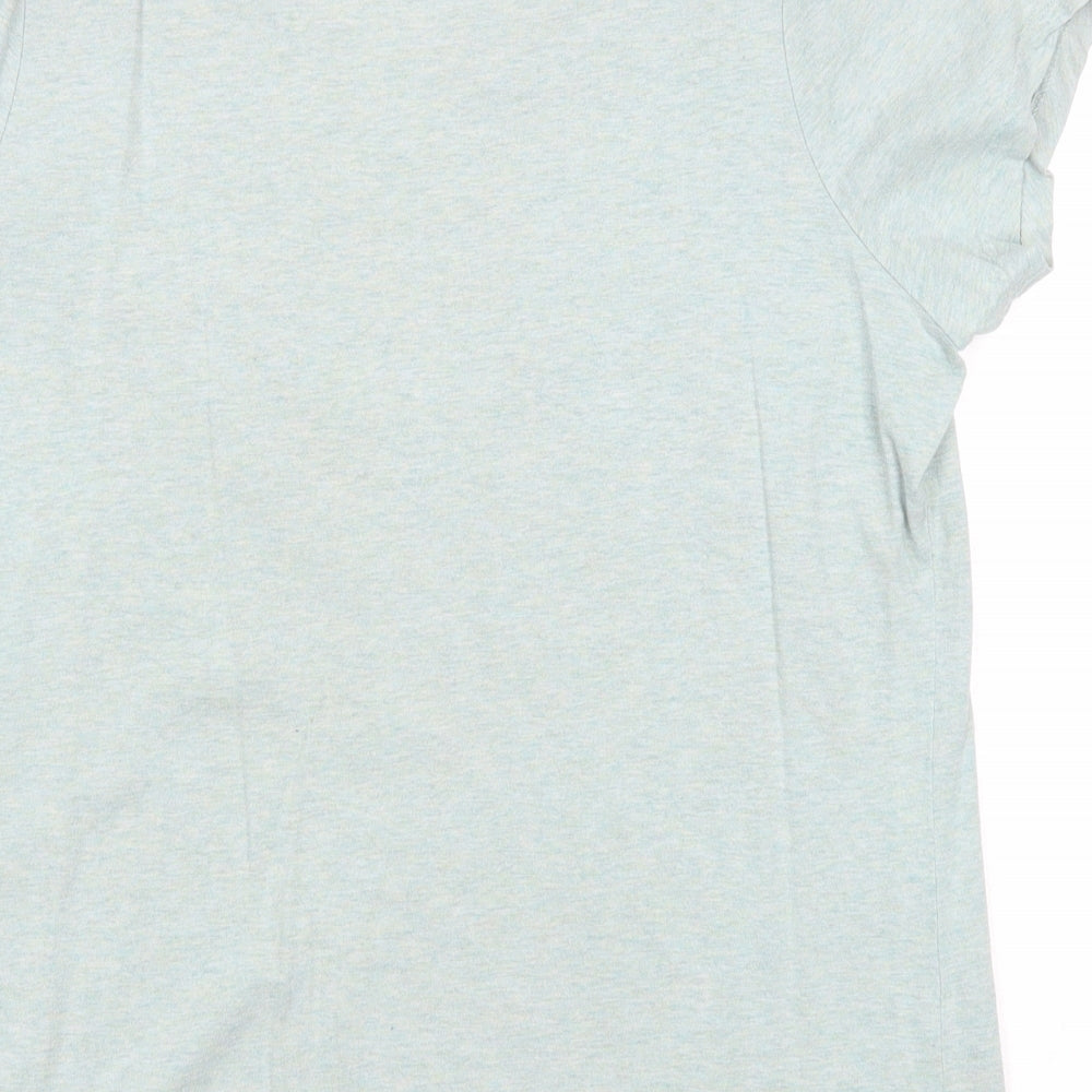 NEXT Womens Green Cotton Basic T-Shirt Size L Round Neck - Peacock Print