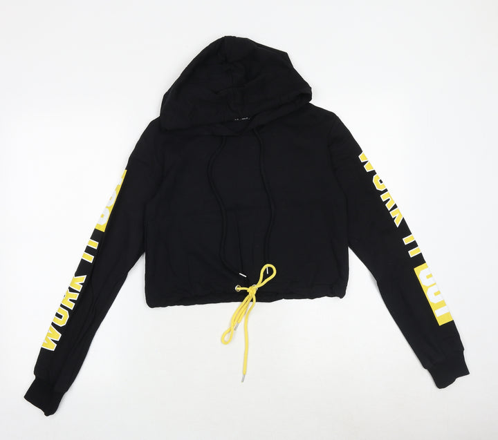 Select Womens Black Cotton Pullover Hoodie Size 6 Pullover - Work It Out
