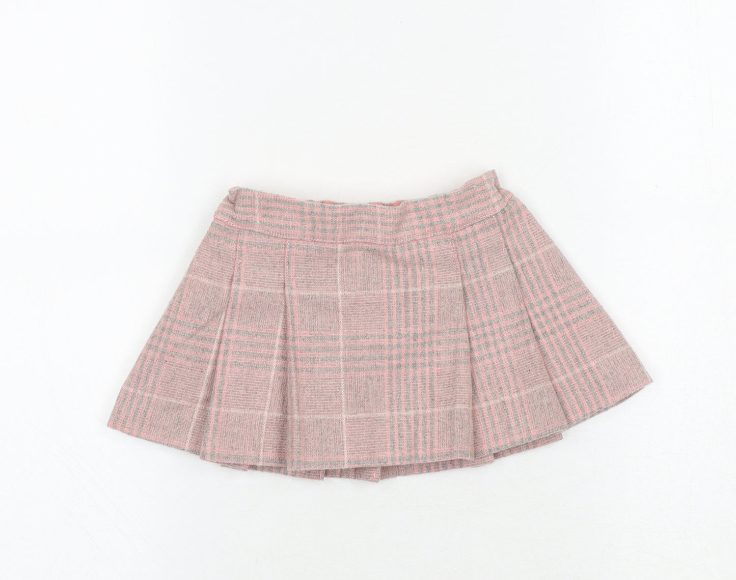 NEXT Baby Pink Geometric Wool Skater Skirt Size 6-9 Months Pull On