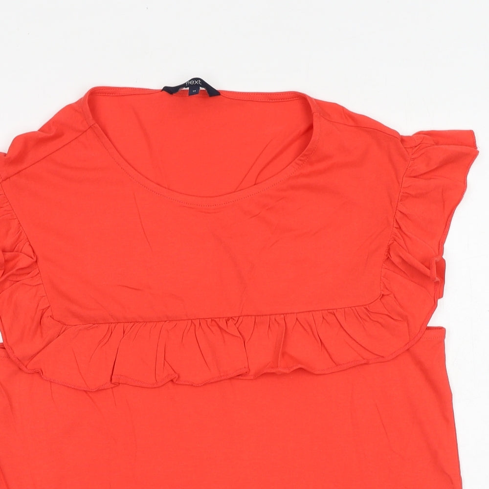 NEXT Womens Red 100% Cotton Basic Tank Size 14 Round Neck