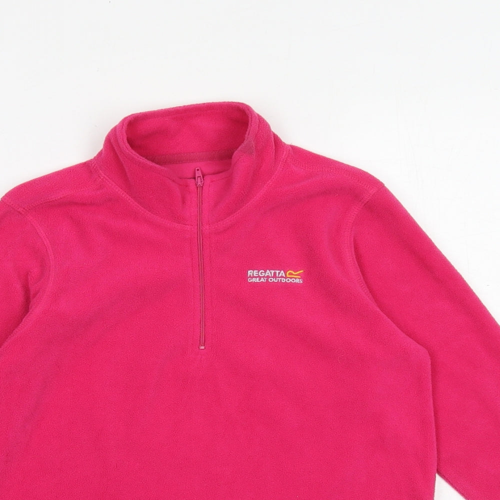 Regatta Girls Pink Polyester Pullover Sweatshirt Size 11-12 Years Zip