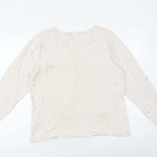 Bonmarché Womens Beige Round Neck Cotton Pullover Jumper Size 16 - Size 16-18