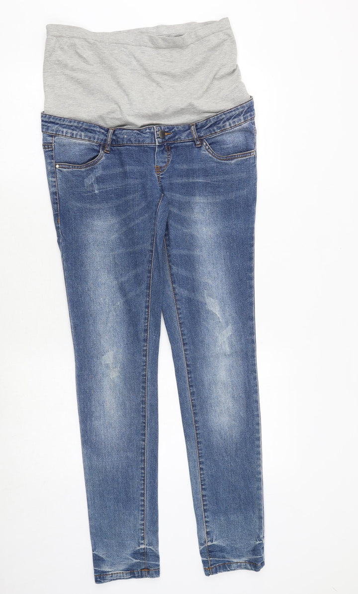 Mamalicious Womens Blue Cotton Skinny Jeans Size 35 in Regular