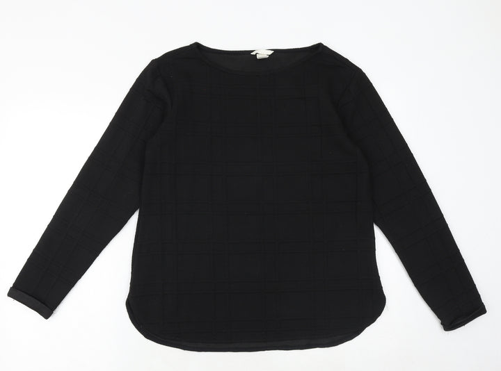 H&M Womens Black Round Neck Polyester Pullover Jumper Size S