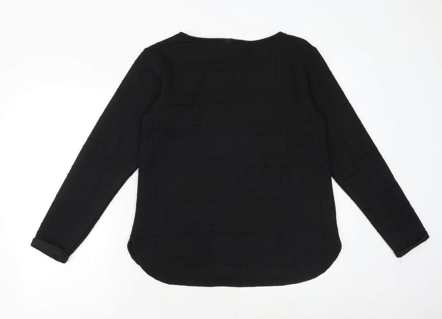 H&M Womens Black Round Neck Polyester Pullover Jumper Size S