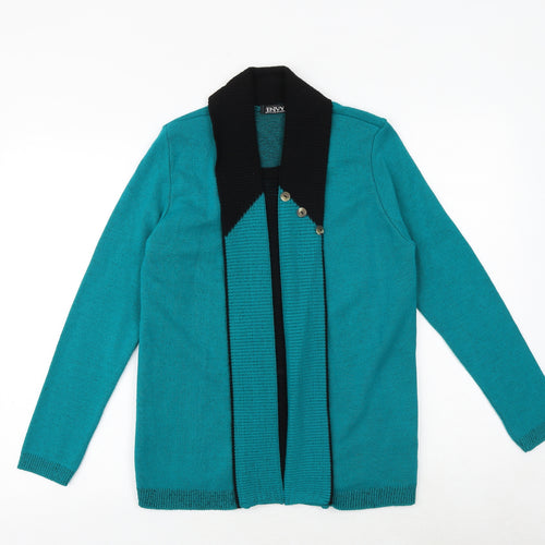 Envy Womens Silver Collared Acrylic Cardigan Jumper Size S - Size S-M