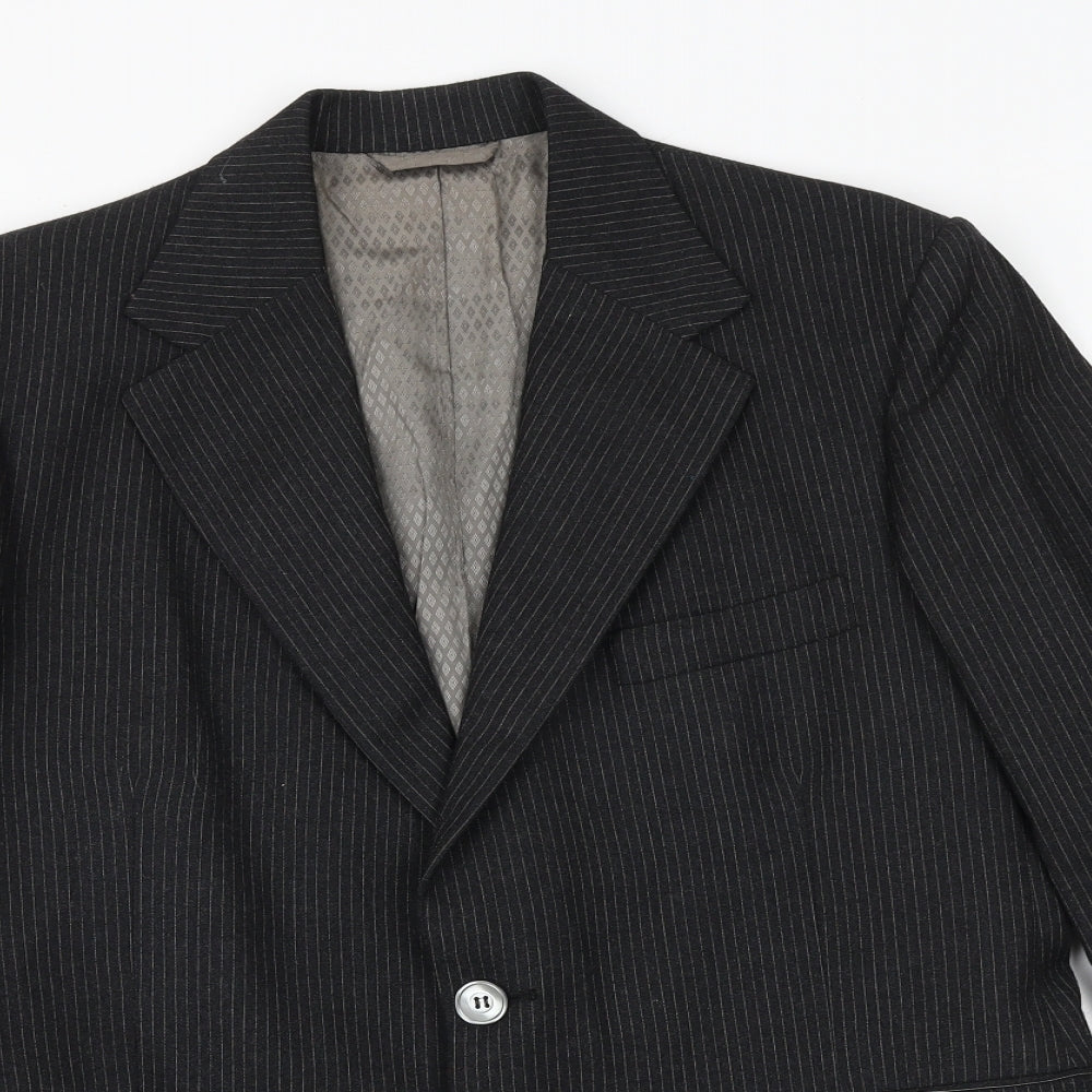 Jackson The Tailor Mens Black Striped Polyester Jacket Suit Jacket Size 38 Regular