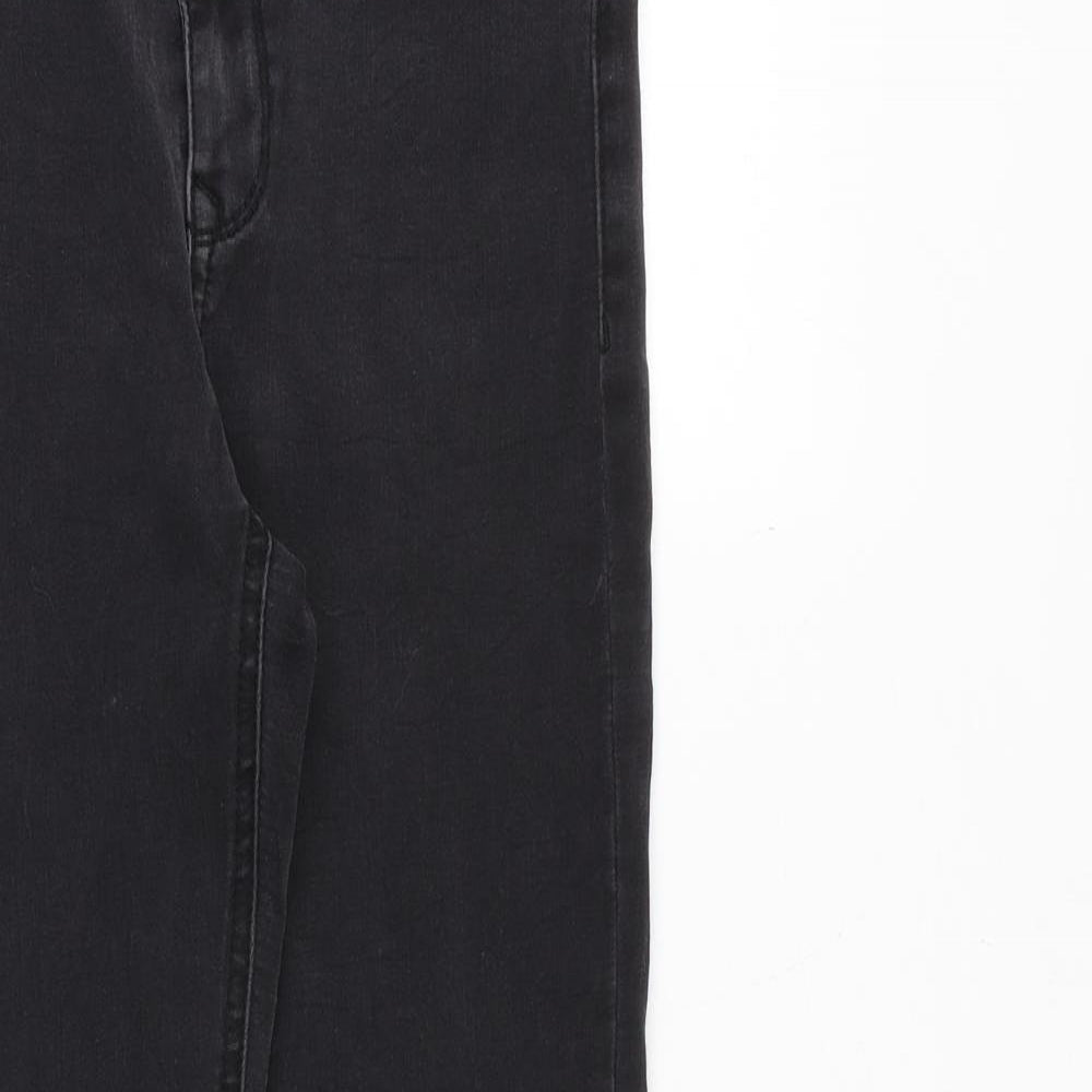 Bershka Womens Black Cotton Skinny Jeans Size 8 Regular Zip
