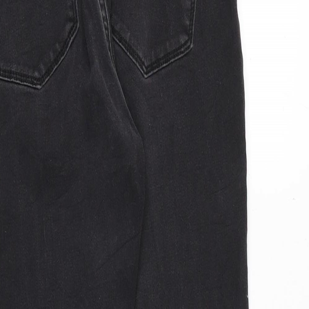 Bershka Womens Black Cotton Skinny Jeans Size 8 Regular Zip