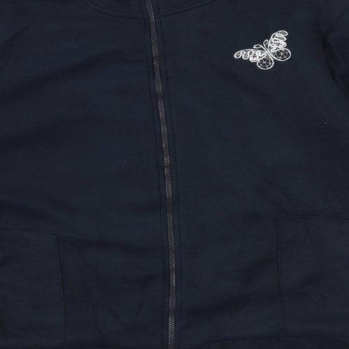 Damart Womens Blue Jacket Size M Zip - Butterfly Print