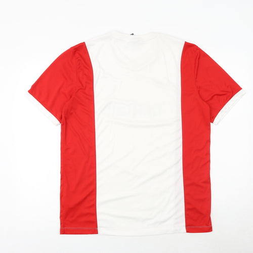 Nike Mens Red Polyester T-Shirt Size L Round Neck