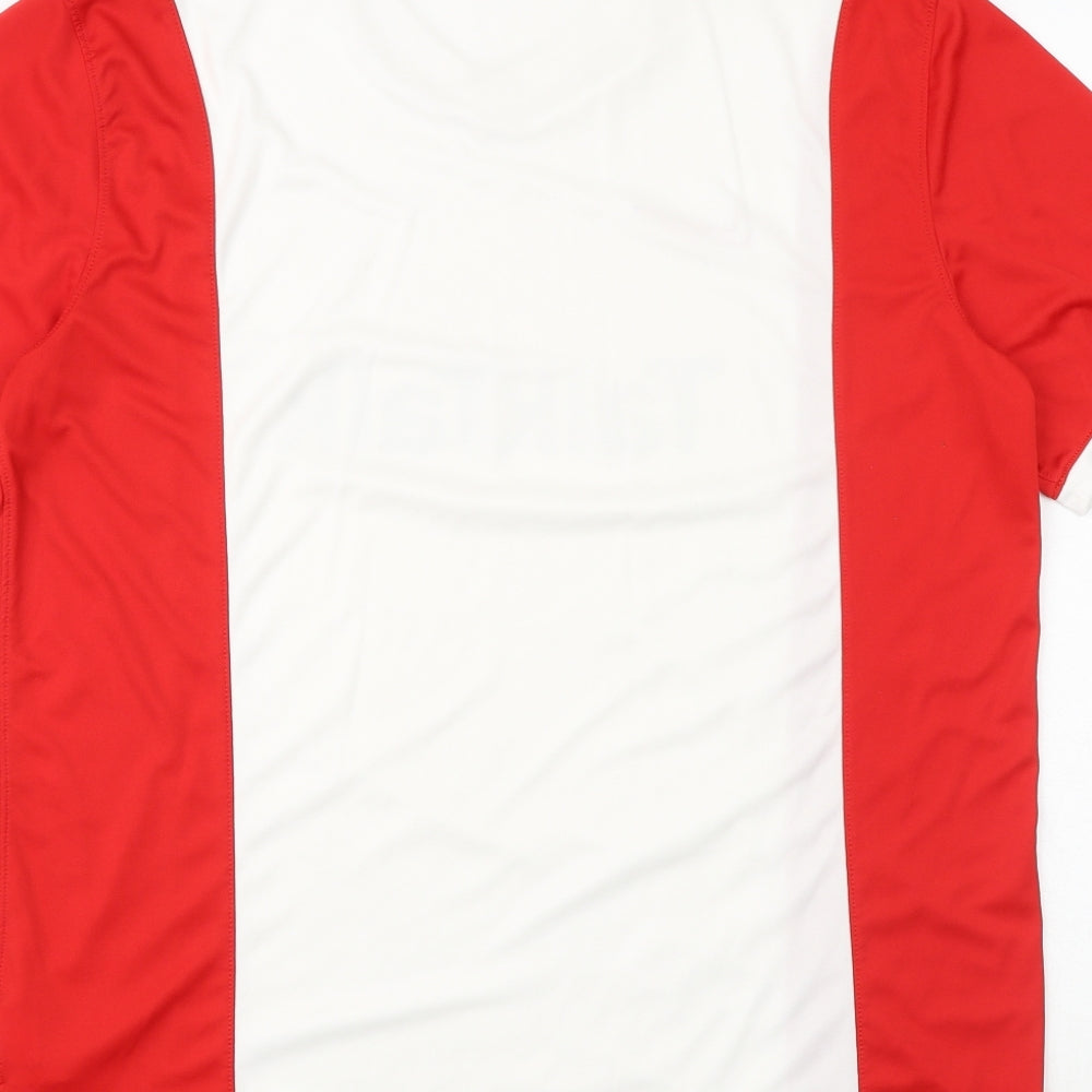 Nike Mens Red Polyester T-Shirt Size L Round Neck