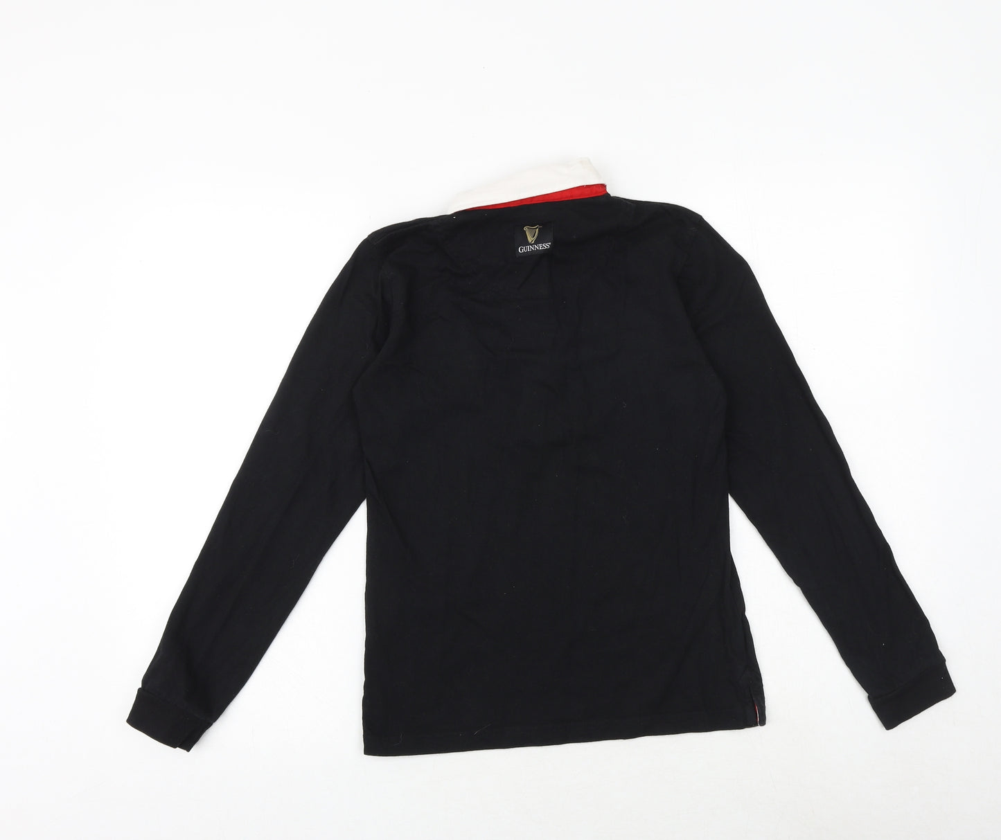 Guinness Mens Black Cotton T-Shirt Size XS Collared