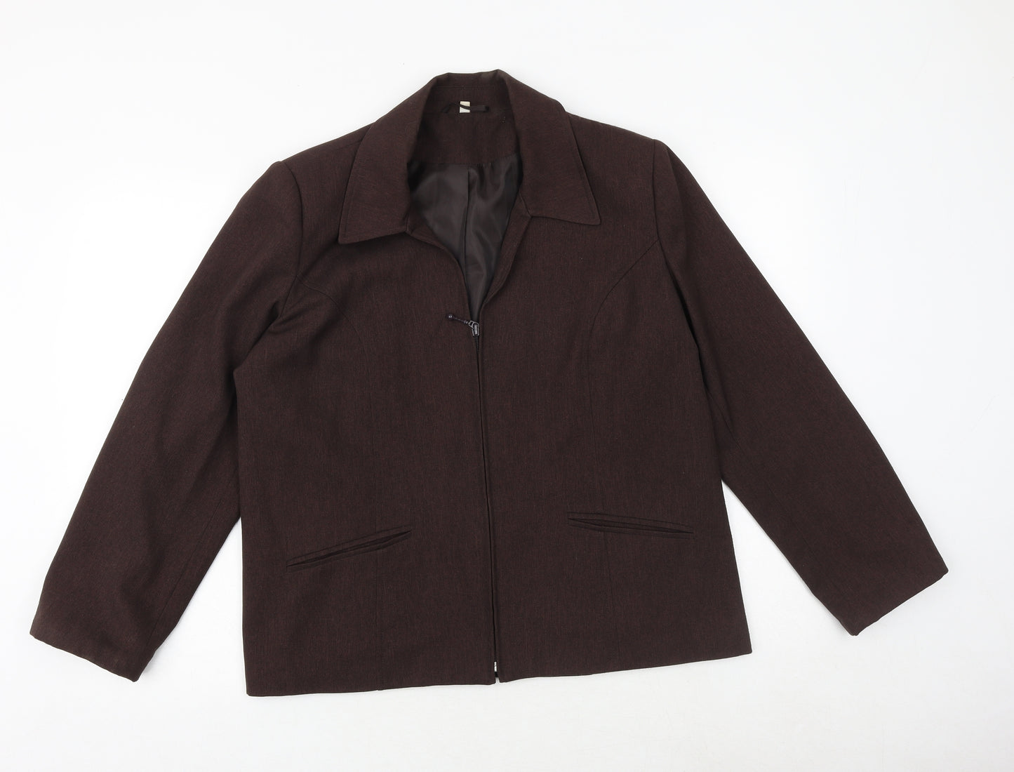 EWM Womens Brown Jacket Size 16 Zip