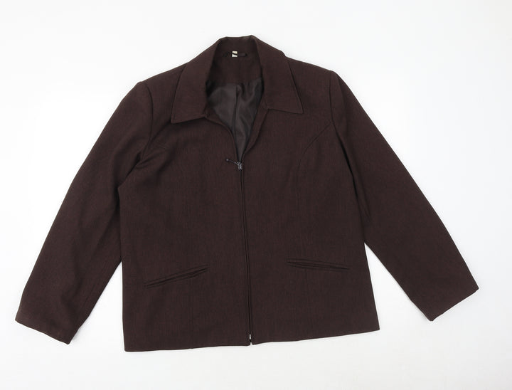 EWM Womens Brown Jacket Size 16 Zip