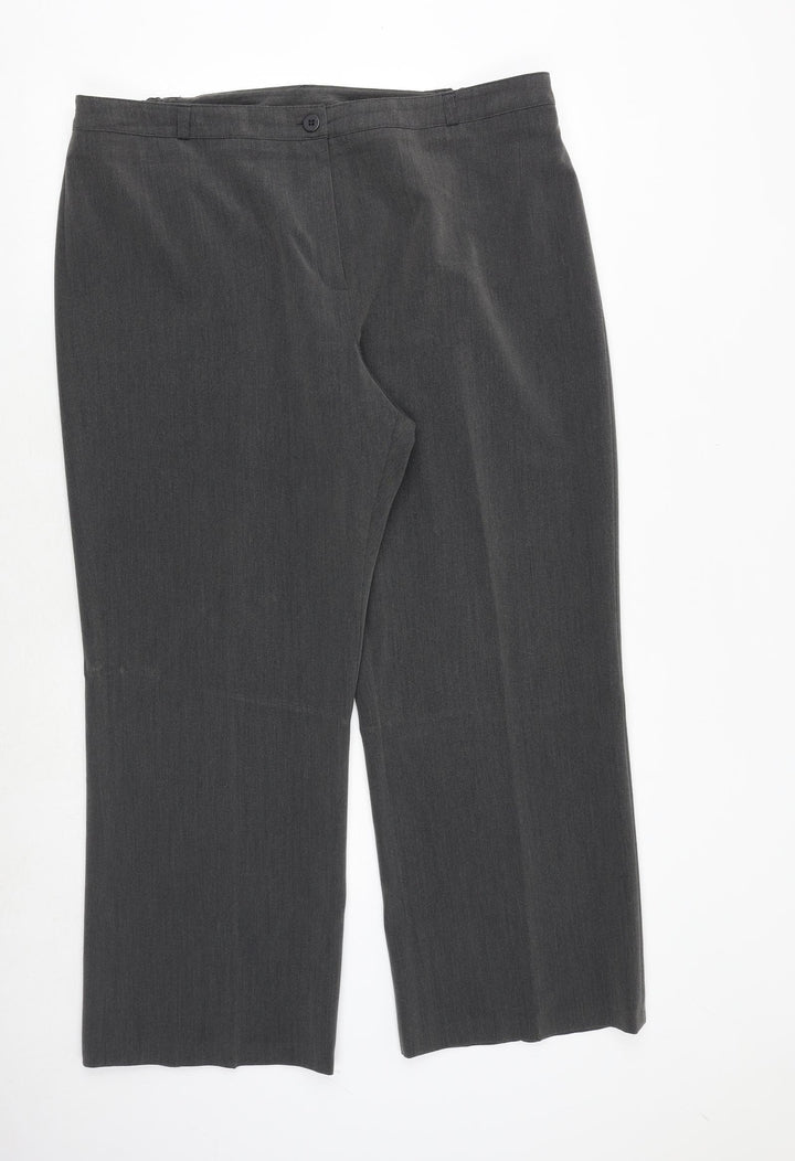 Debenhams Womens Grey Polyester Trousers Size 18 Regular Zip