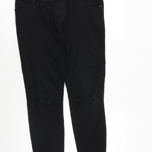 New Look Womens Black Cotton Skinny Jeans Size 10 Regular
