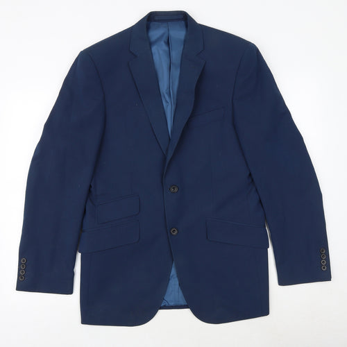 Marks and Spencer Mens Blue Polyester Jacket Suit Jacket Size 38 Regular