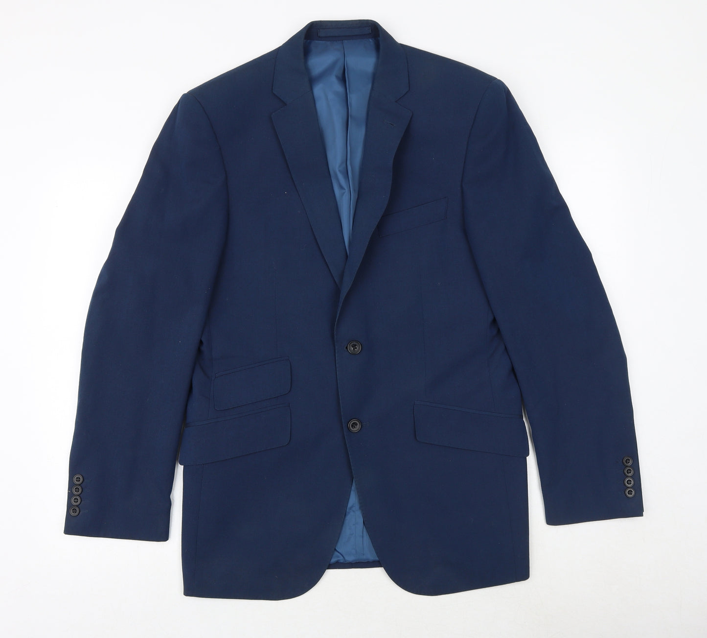 Marks and Spencer Mens Blue Polyester Jacket Suit Jacket Size 38 Regular