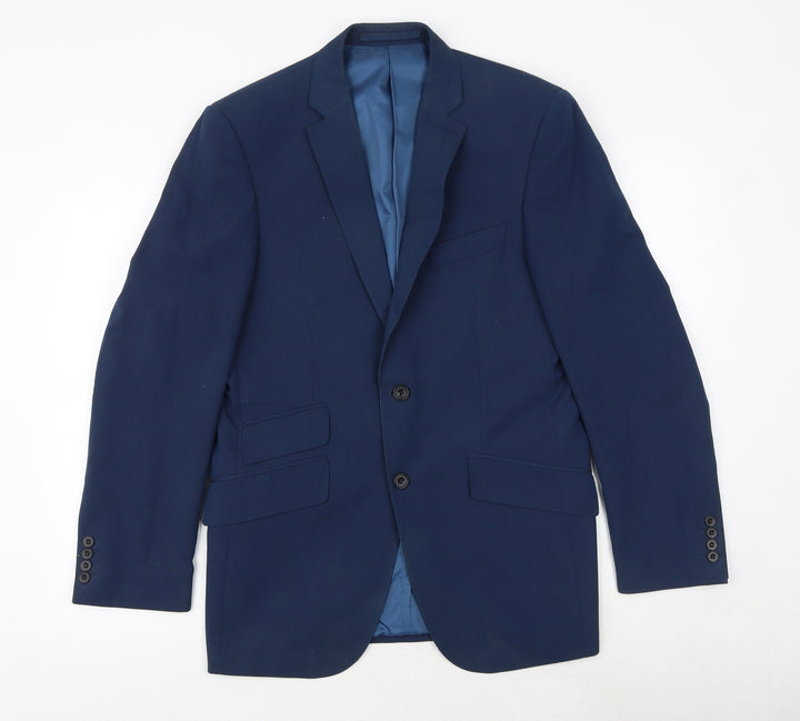 Marks and Spencer Mens Blue Polyester Jacket Suit Jacket Size 38 Regular