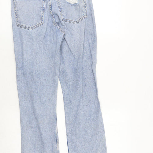 Topshop Womens Blue Cotton Straight Jeans Size 26 in Regular Zip