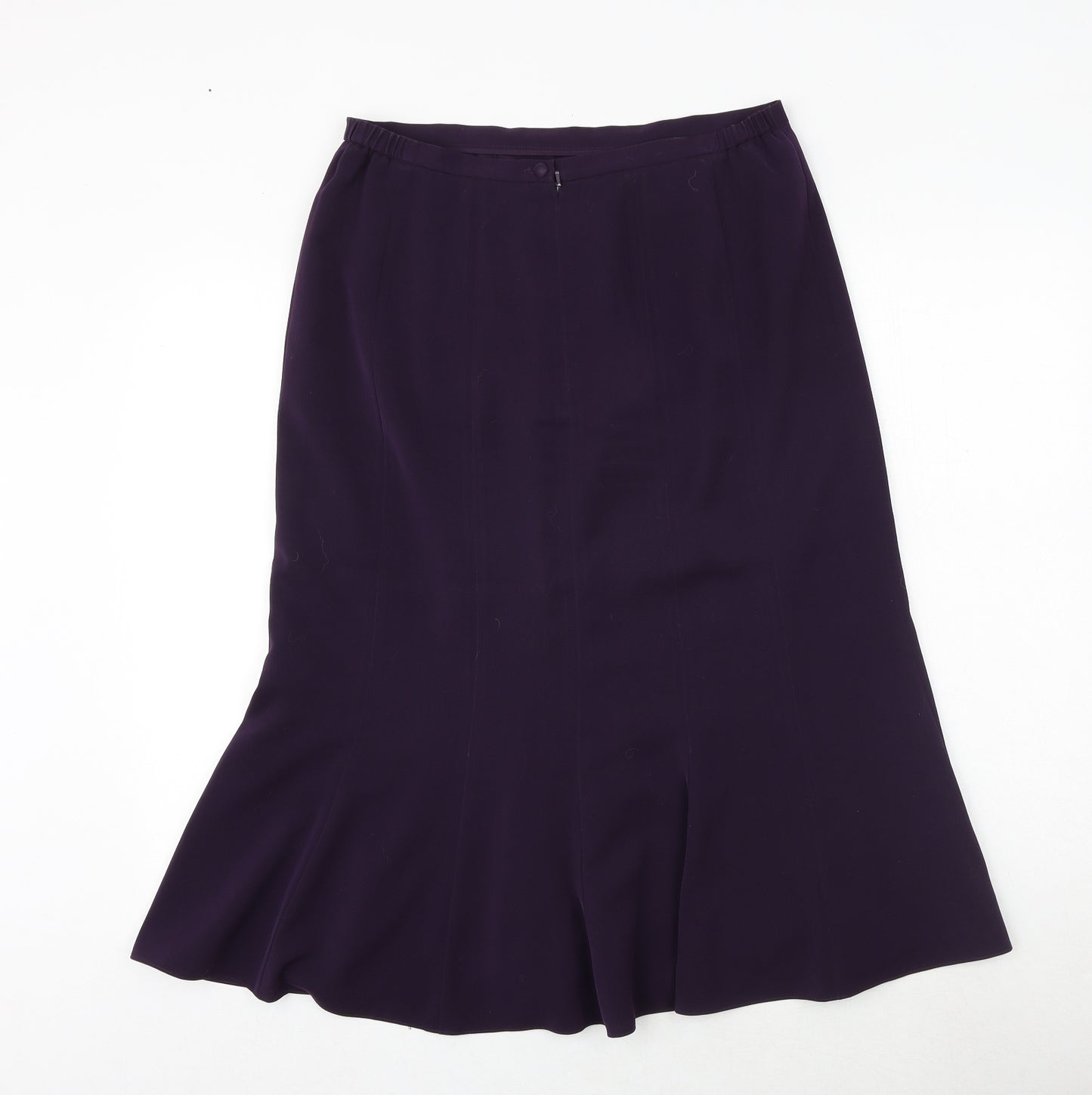 Jacques Vert Womens Purple Polyester Swing Skirt Size 14 Zip