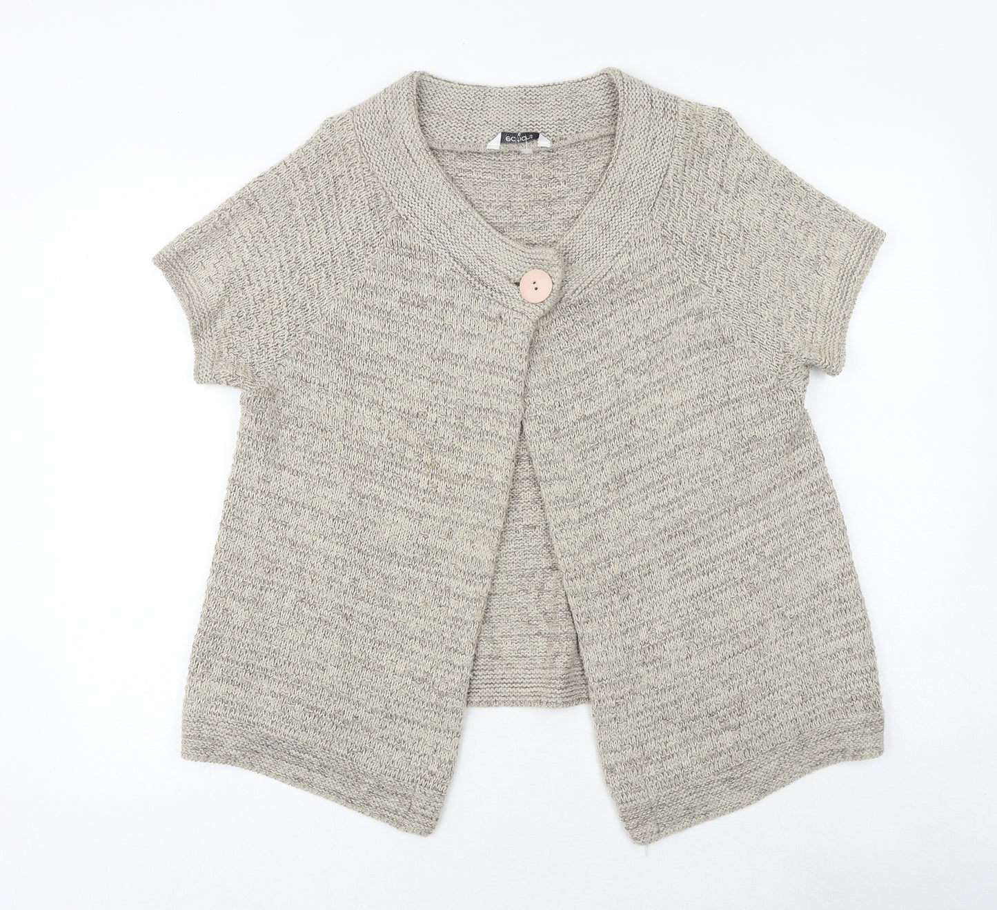 EDITIONS Womens Beige V-Neck Acrylic Pullover Jumper Size 18