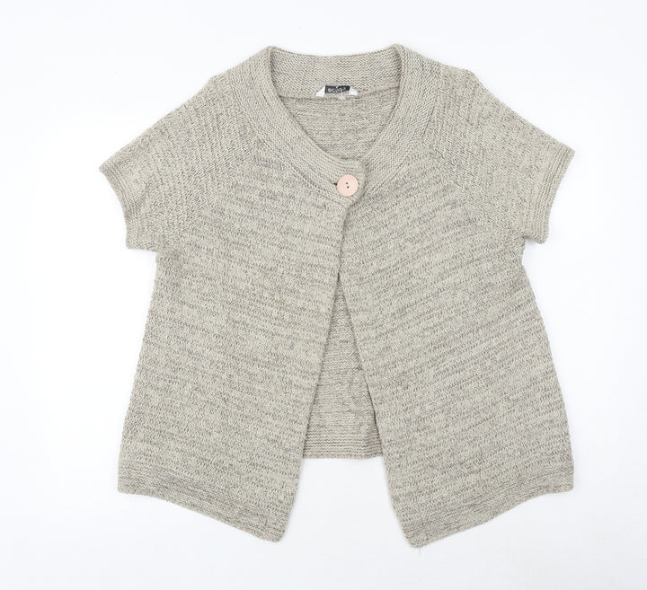 EDITIONS Womens Beige V-Neck Acrylic Pullover Jumper Size 18