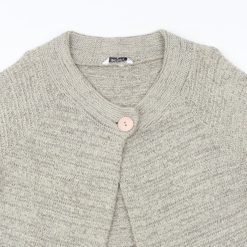 EDITIONS Womens Beige V-Neck Acrylic Pullover Jumper Size 18