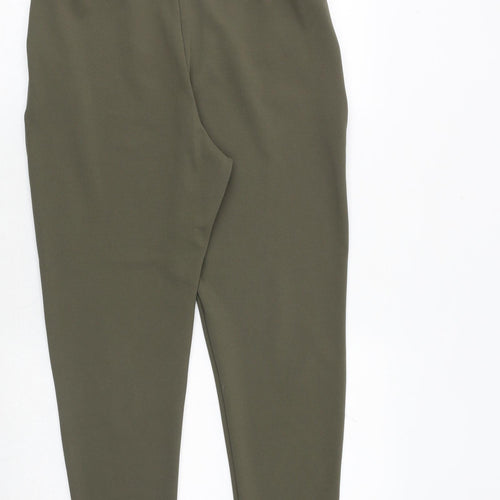 Spotted Womens Green Polyester Trousers Size 10 Regular Zip