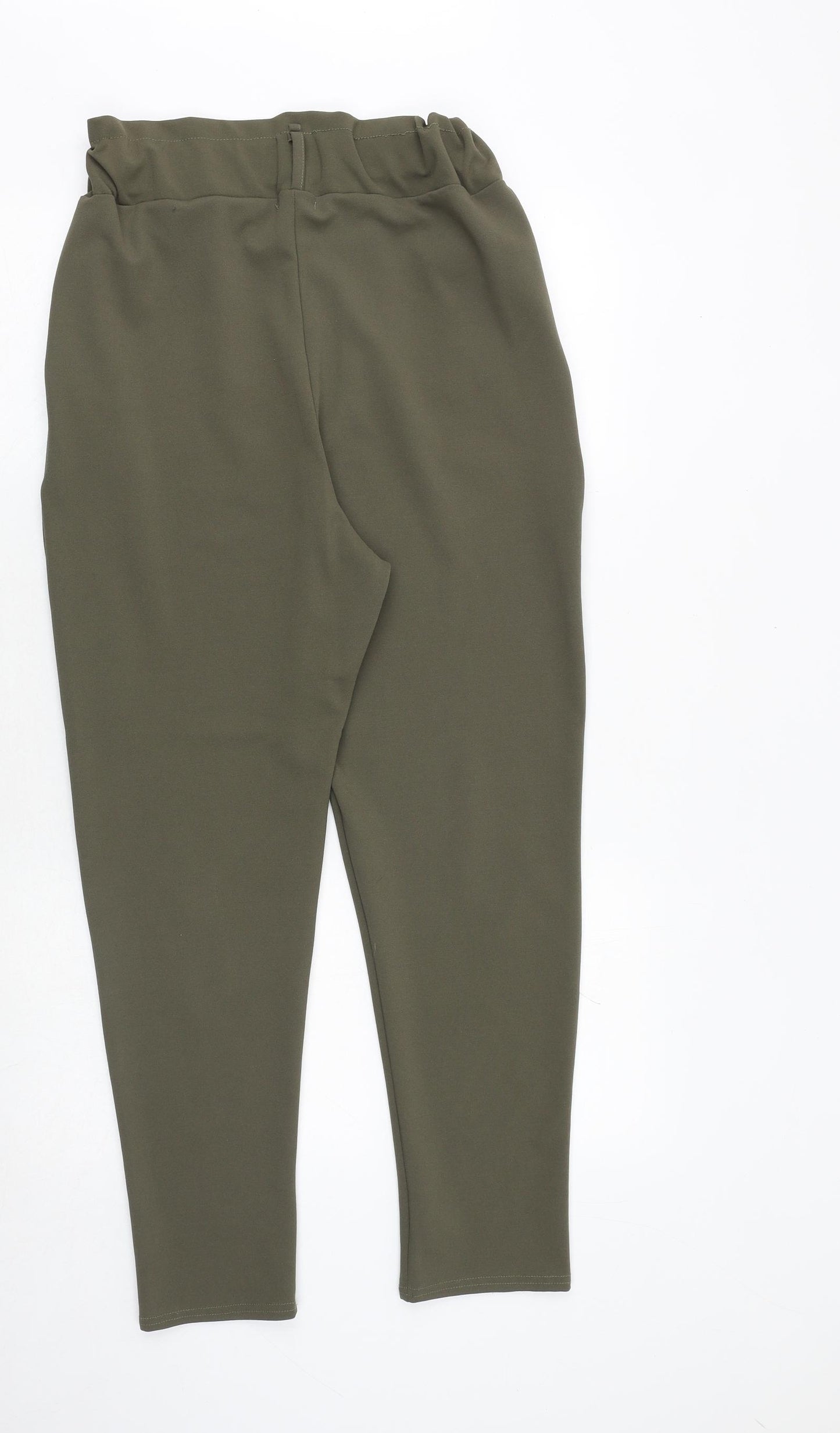 Spotted Womens Green Polyester Trousers Size 10 Regular Zip
