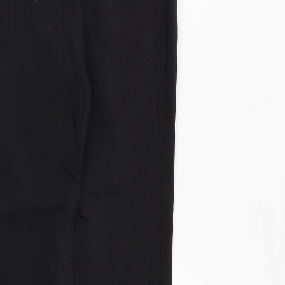 H&M Womens Black Cotton Dress Pants Trousers Size 8 Regular Zip