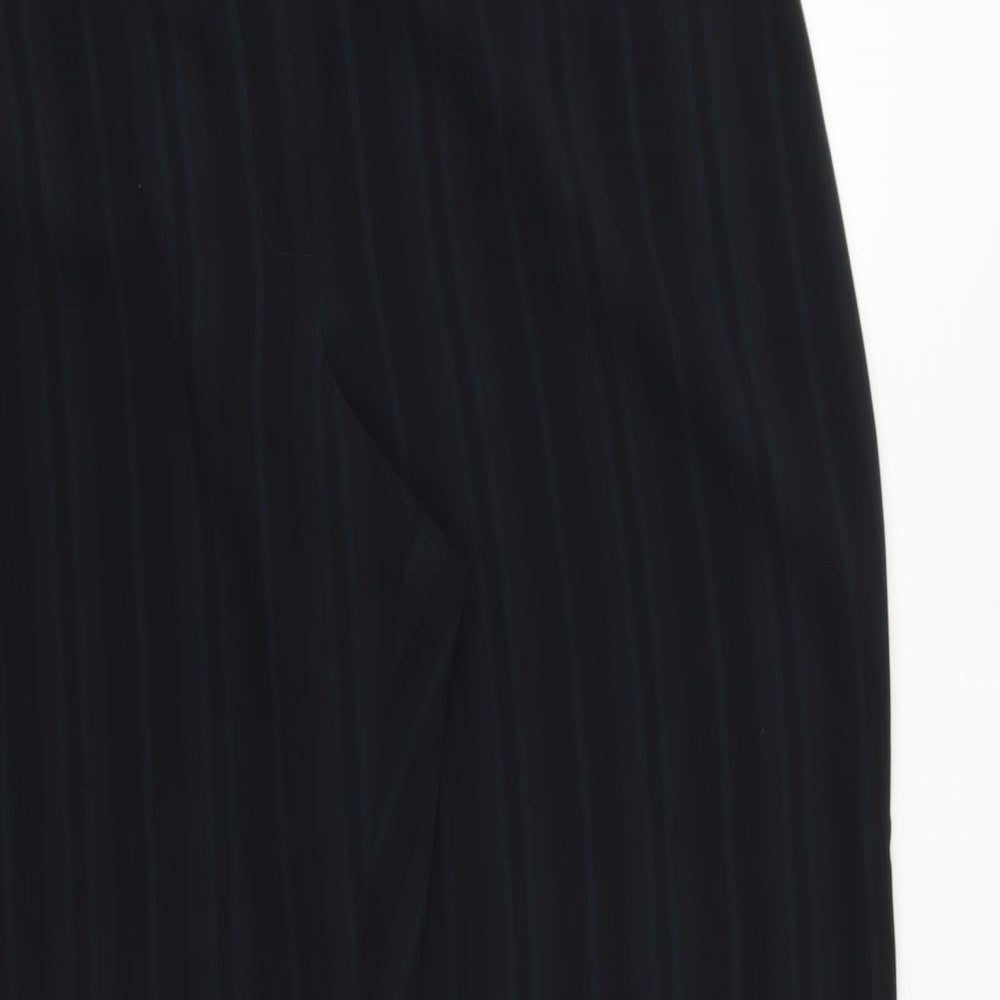 AMARANTO Womens Blue Striped Polyester Dress Pants Trousers Size 20 Regular Zip