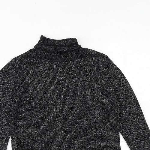 Marks and Spencer Girls Black Roll Neck Viscose Pullover Jumper Size 10-11 Years Pullover