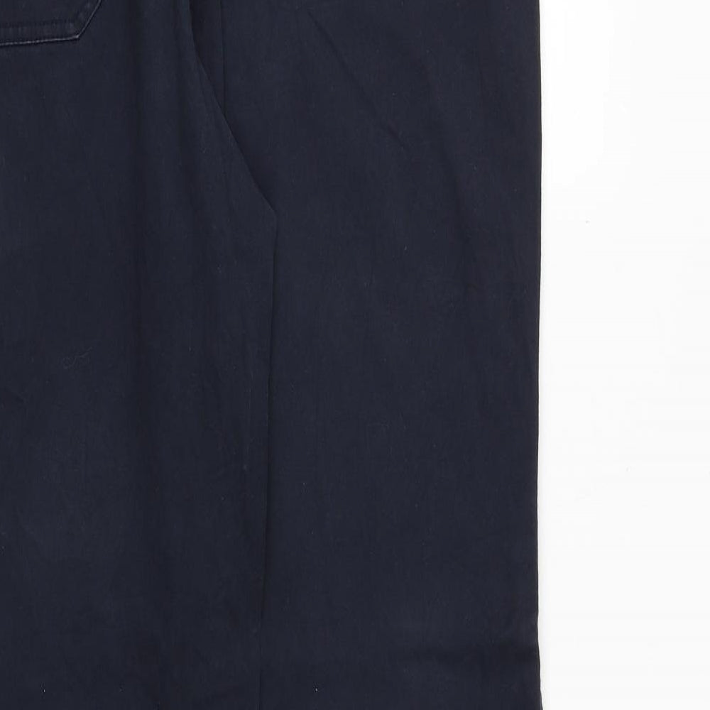 Greenfield Womens Blue Cotton Trousers Size 14 Regular Zip