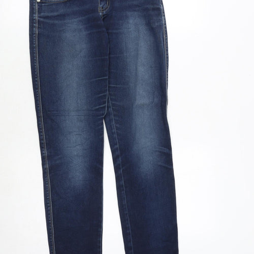 CY Jeans Womens Blue Cotton Straight Jeans Size S Regular Zip