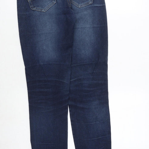 CY Jeans Womens Blue Cotton Straight Jeans Size S Regular Zip
