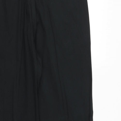 Solar Womens Black Cotton Dress Pants Trousers Size 14 Regular Zip
