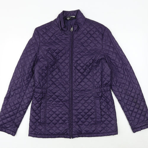 Cecilia Classics Womens Purple Quilted Jacket Size 6 Zip - Size 6-8