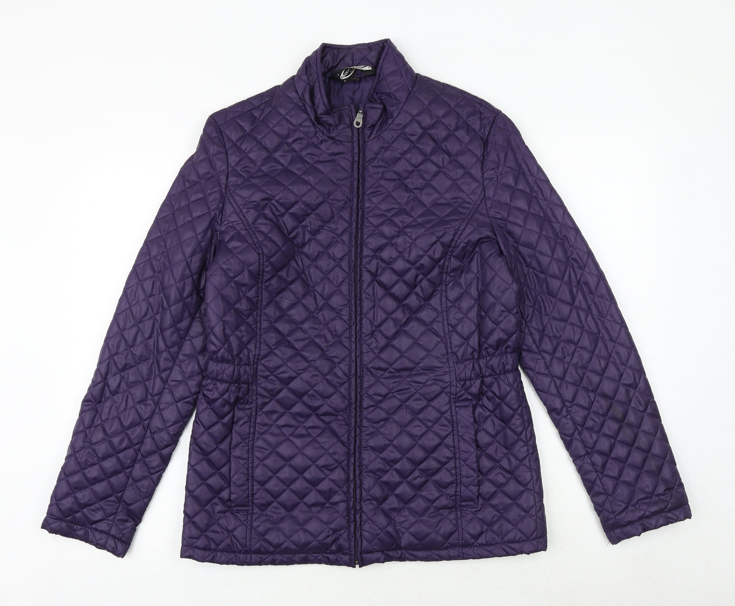 Cecilia Classics Womens Purple Quilted Jacket Size 6 Zip - Size 6-8