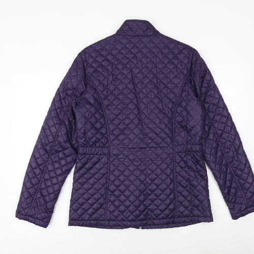 Cecilia Classics Womens Purple Quilted Jacket Size 6 Zip - Size 6-8