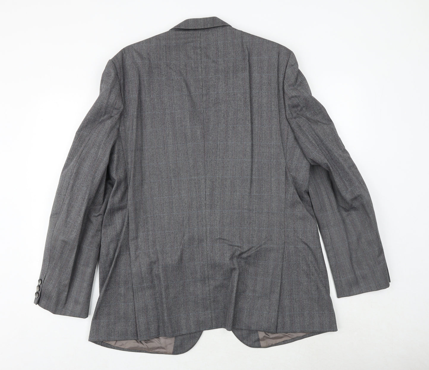 Leonard Mens Grey Check Polyester Jacket Suit Jacket Size 38 Regular
