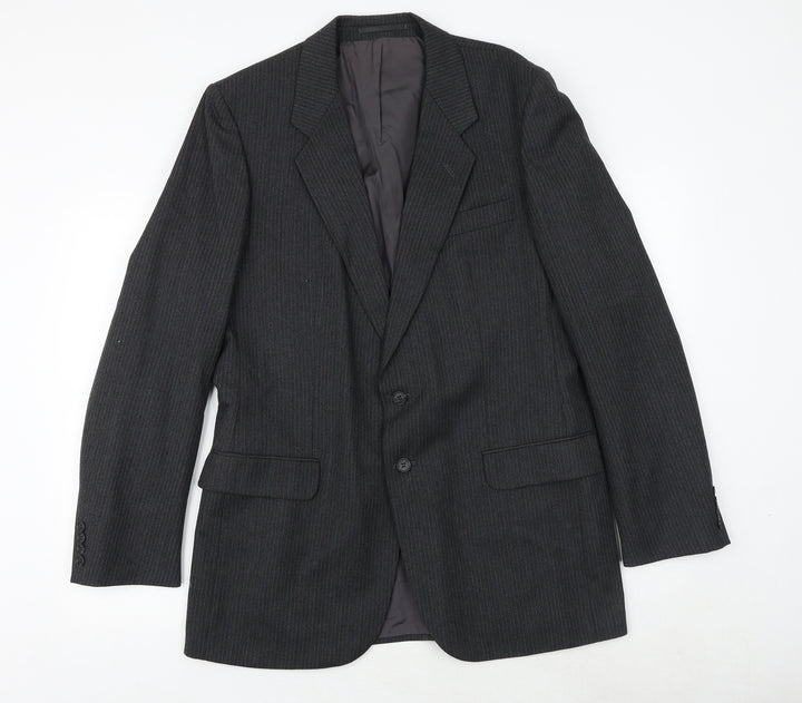 St Michael Mens Black Polyester Jacket Suit Jacket Size 42 Regular