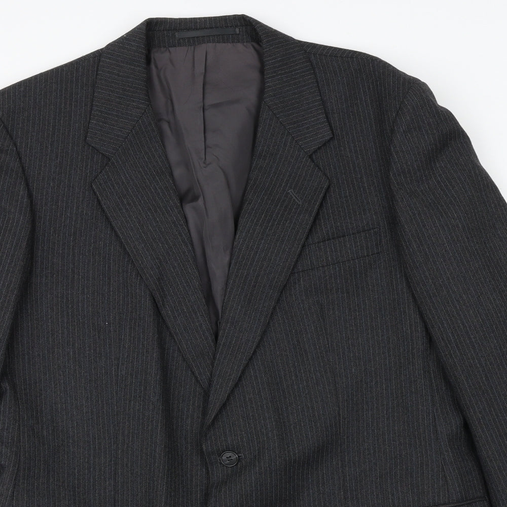 St Michael Mens Black Polyester Jacket Suit Jacket Size 42 Regular